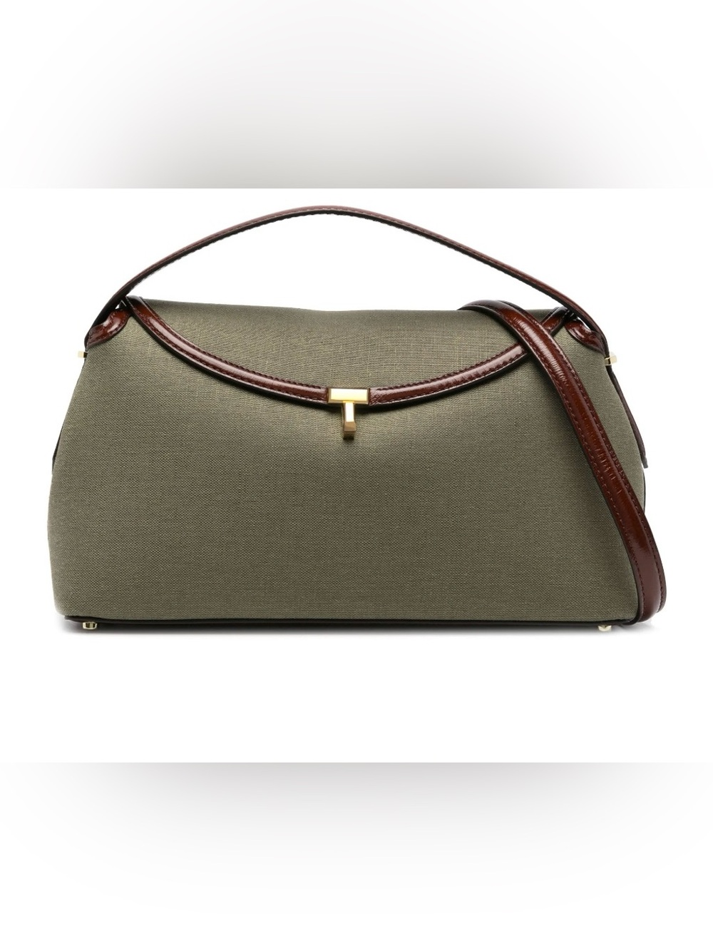 Toteme T-Lock Top Handle Bag – Khaki Canvas